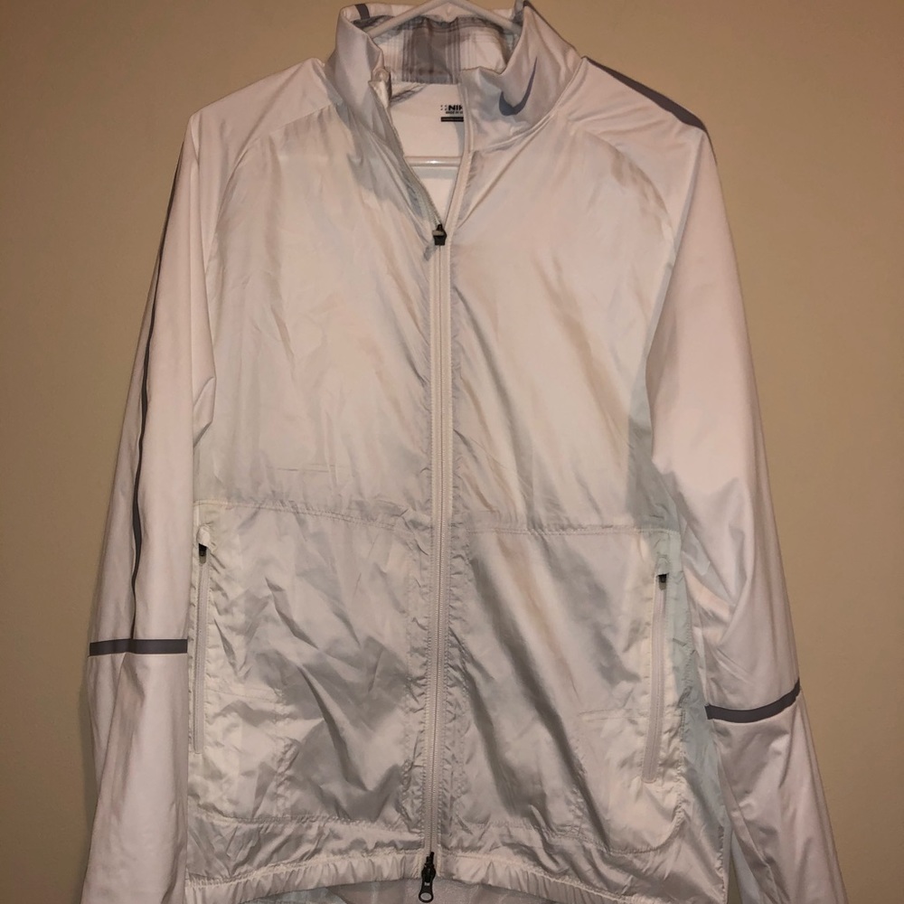 Nike Golf White Full Zip Windbreaker Jacket Small